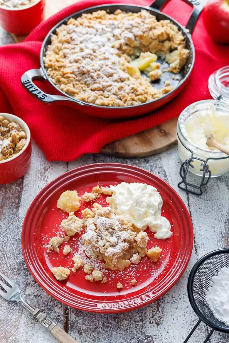 Crumble mit frischen Äpfeln selber machen