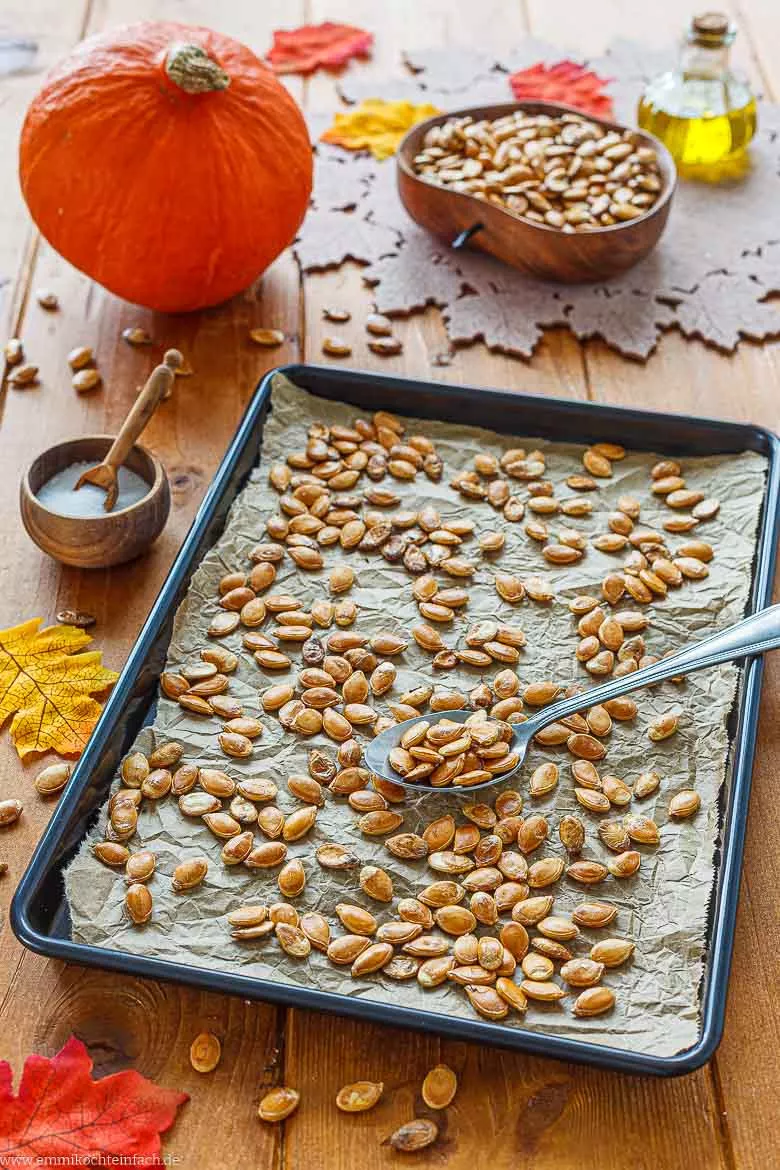 Geröstete Kürbiskerne aus dem Backofen