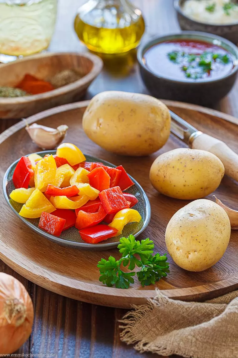 Zutaten für Kartoffelgulasch