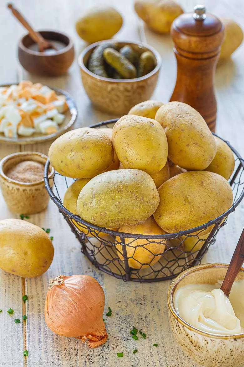 Zutaten für mein Kartoffelsalat-Rezept