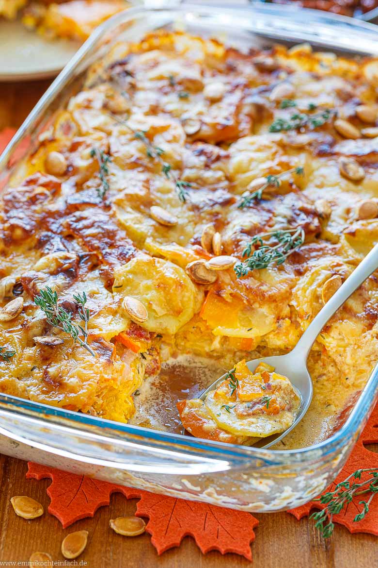 Einfacher Kartoffel-Kürbis-Auflauf