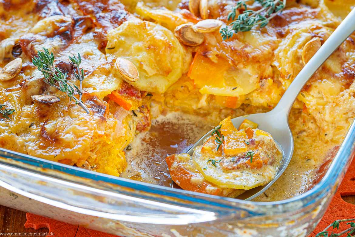 Kürbisauflauf mit Kartoffeln
