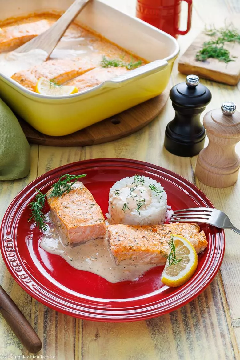 Schnelles Lachs-Sahne-Gratin