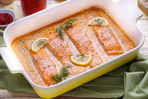 Fertig ist dein cremiges Lachs-Sahne-Gratin