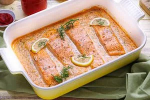 Fertig ist dein cremiges Lachs-Sahne-Gratin