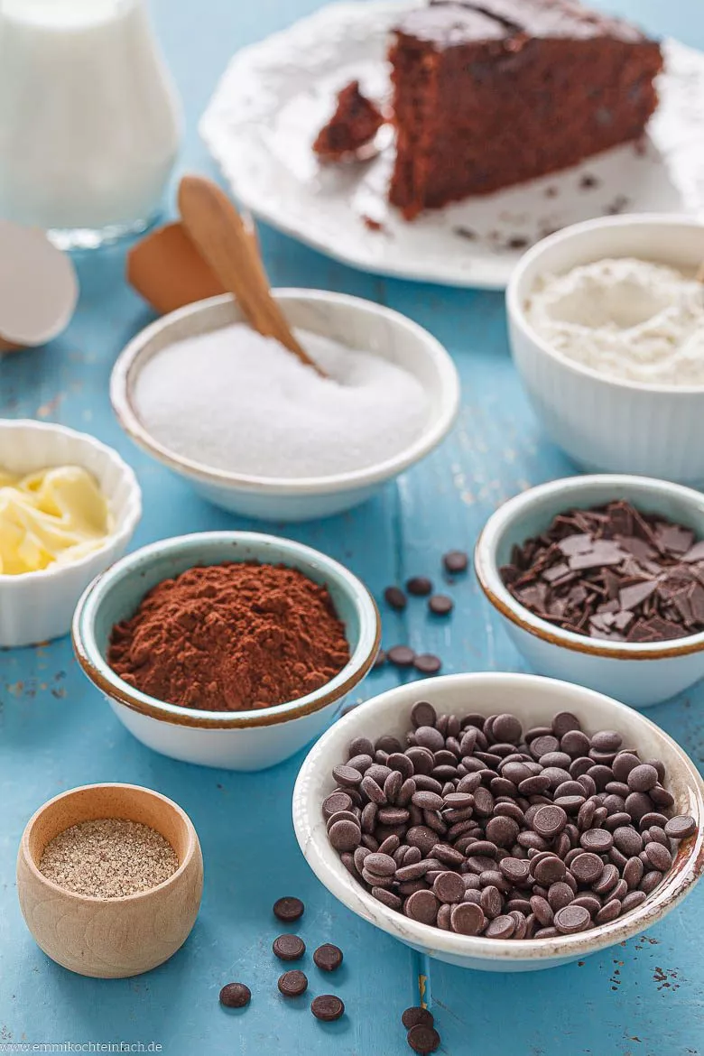 Zutaten für Schokokuchen