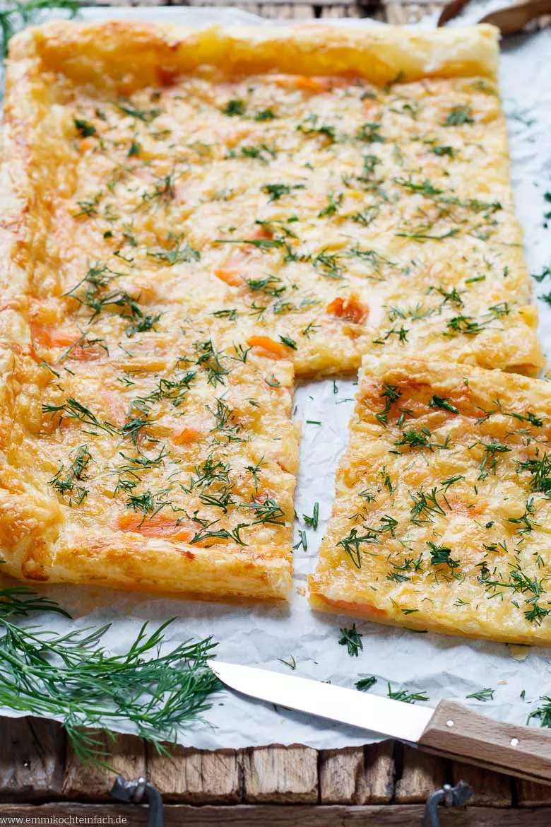 Blätterteig mit Lachs einfach zubereitet