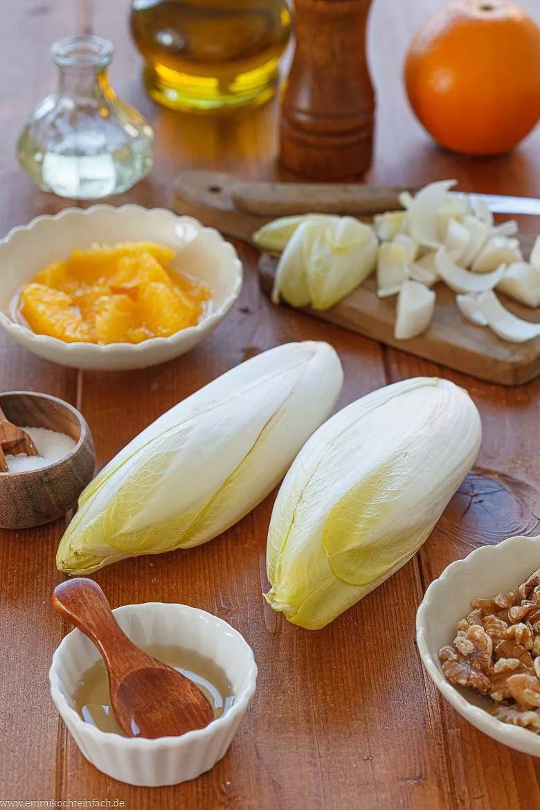 Zutaten für Chicorée-Salat