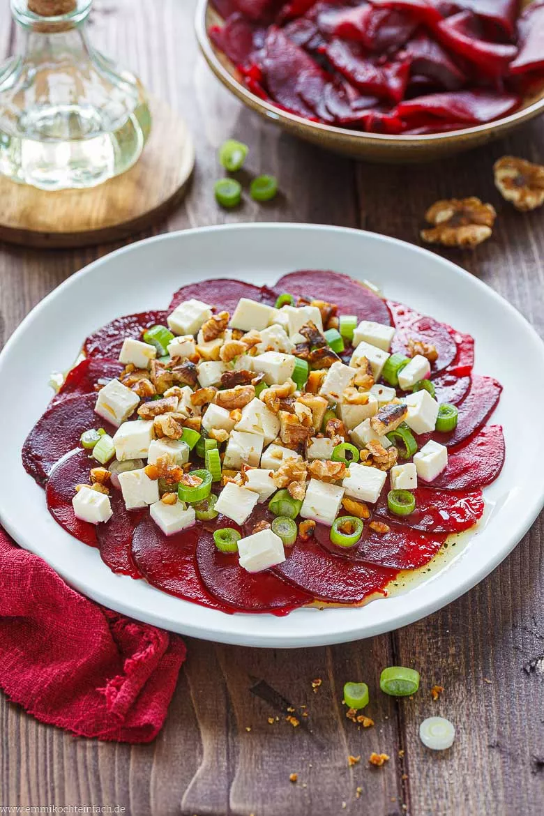 Rote Bete Carpaccio mit Feta