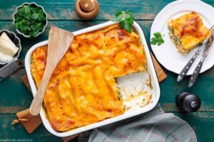 Rezept für Lachs-Spinat-Lasagne