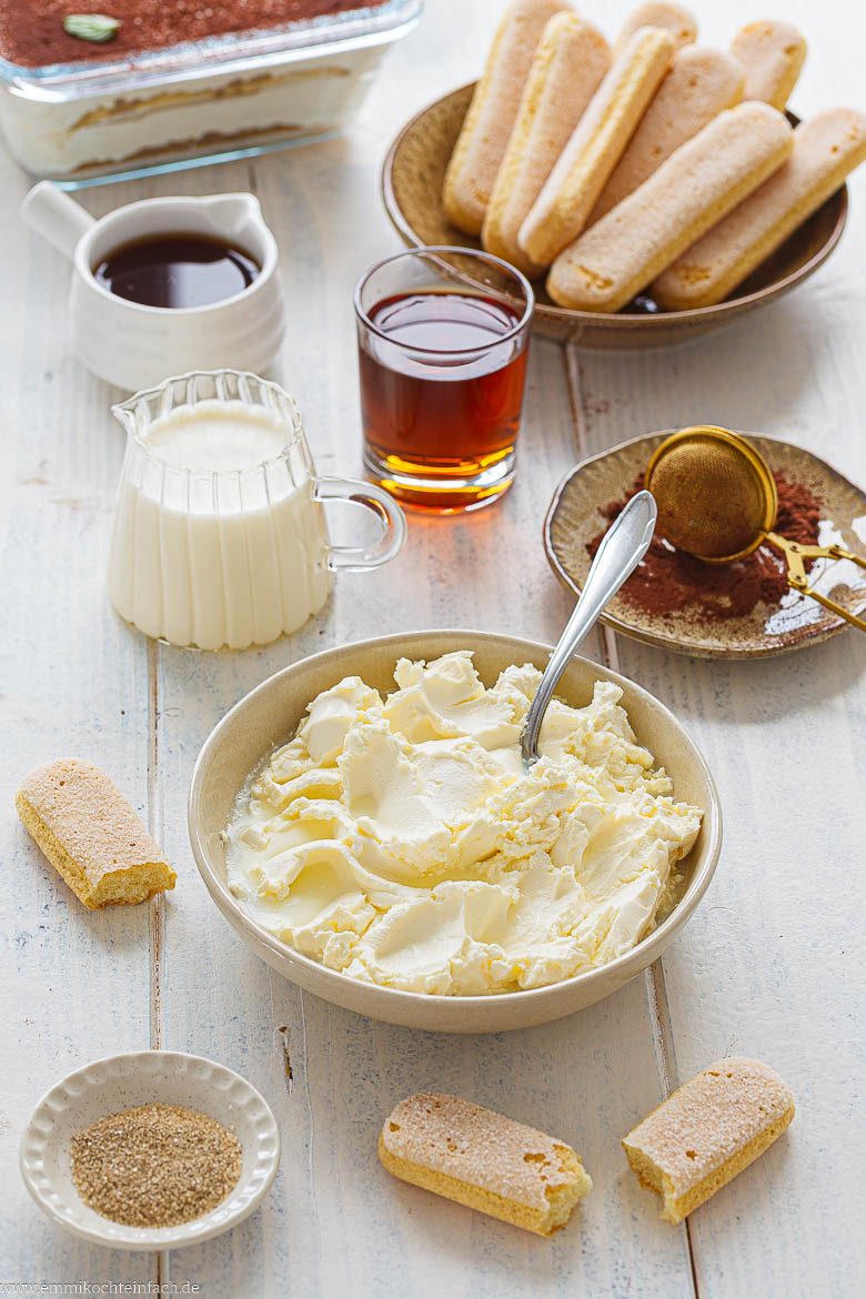 Zutaten für Tiramisu ohne Ei