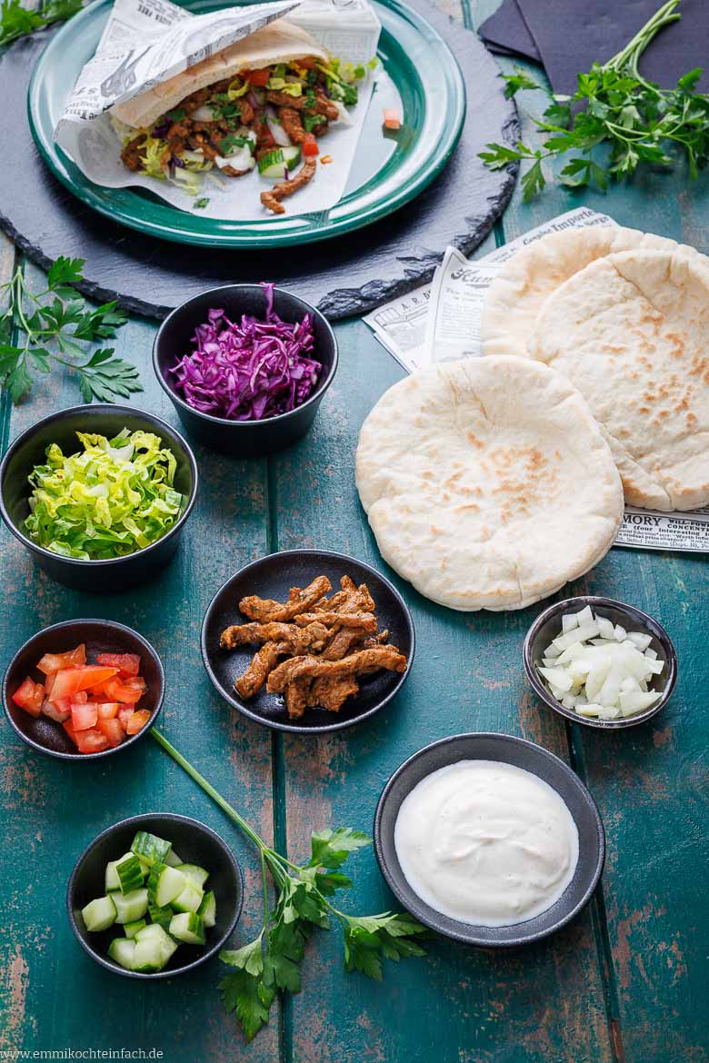 Zutaten zum Döner selber machen