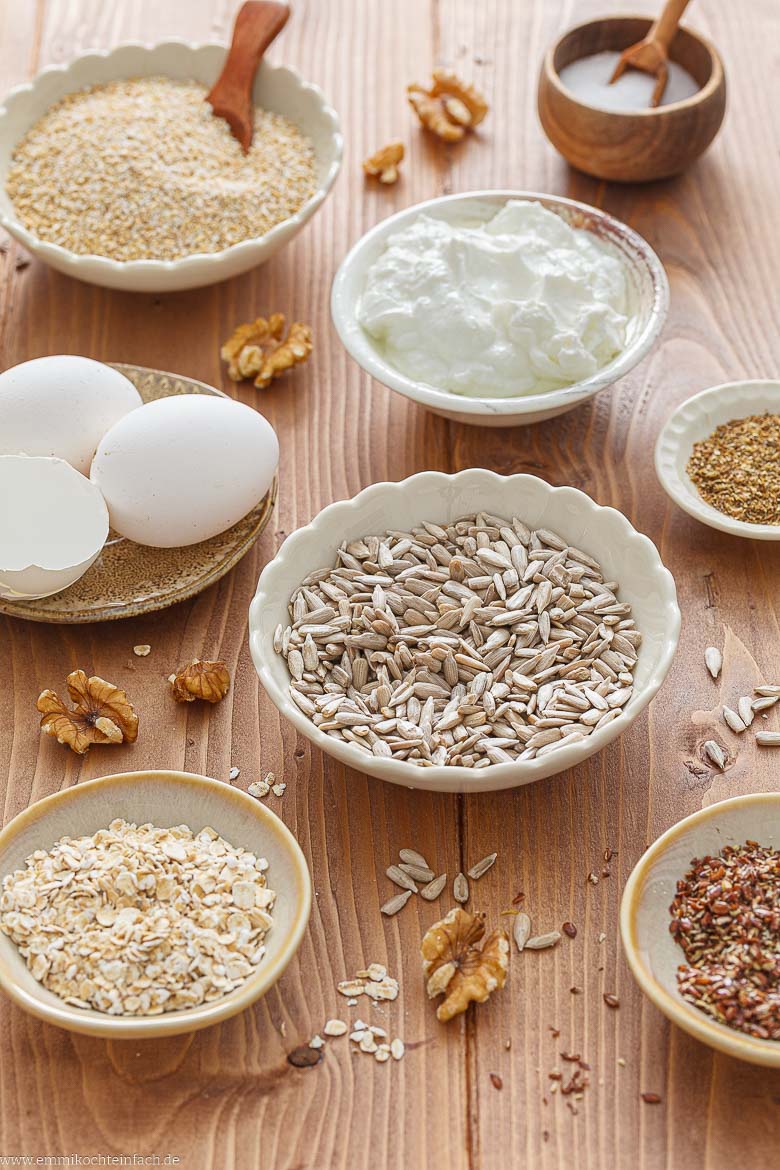 Zutaten f&uuml;r Eiwei&szlig;brot