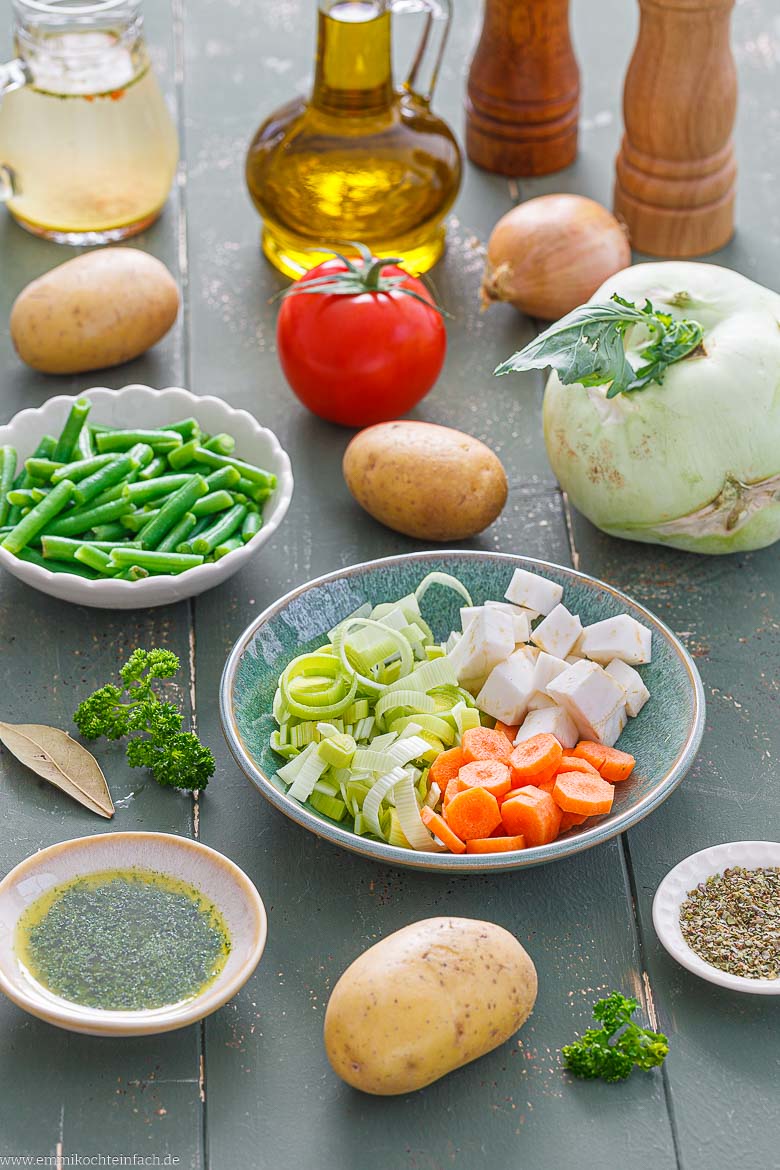Zutaten für Gemüseeintopf