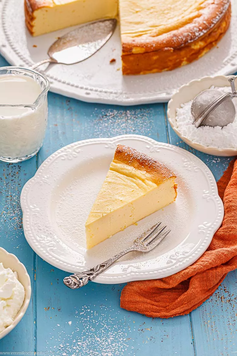 K&auml;sekuchen ohne Boden mit Pudding