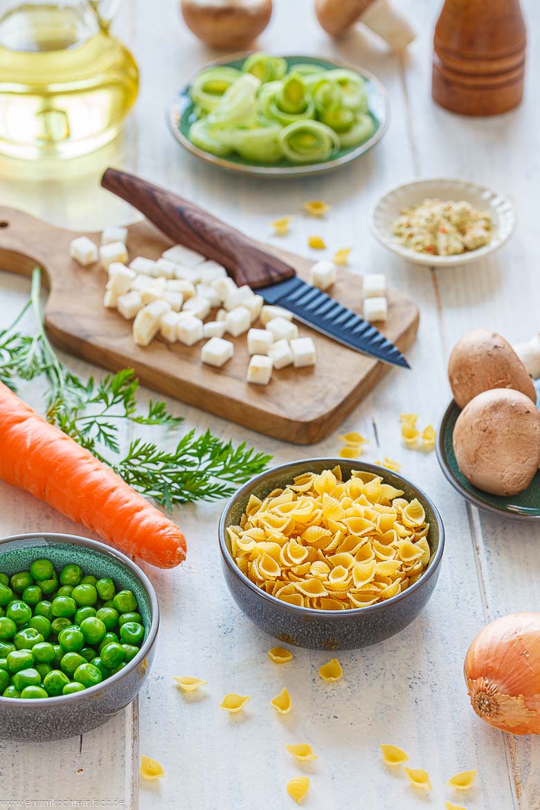 Zutaten f&uuml;r die gesunde Nudelsuppe