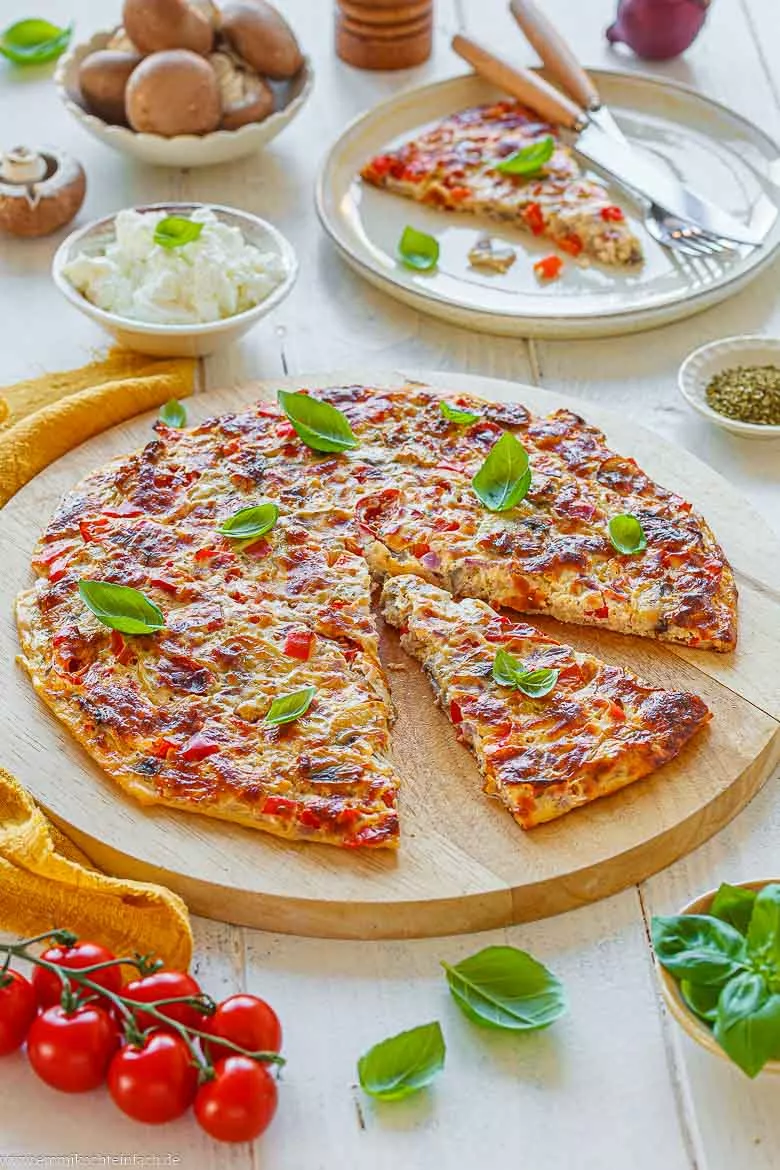 Low-Carb-Pizza mit Gemüse