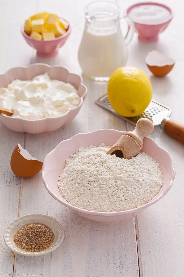 Zutaten f&uuml;r K&auml;sekuchen