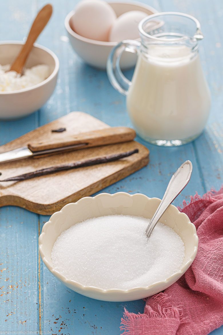 Zutaten zum Vanillepudding selber machen