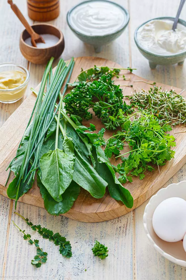 Zutaten f&uuml;r die Frankfurter Gr&uuml;ne So&szlig;e