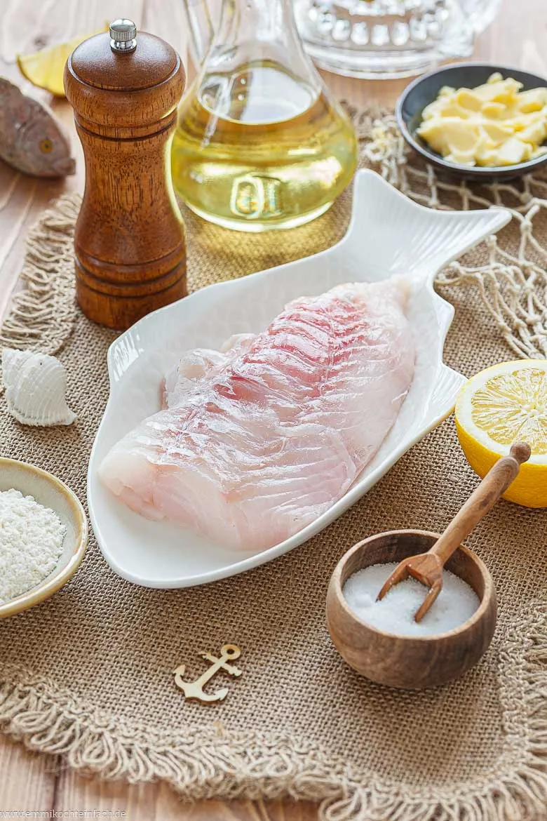 Zutaten f&uuml;r gebratenen Kabeljau