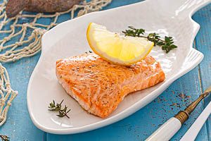Frisch gebratener Lachs