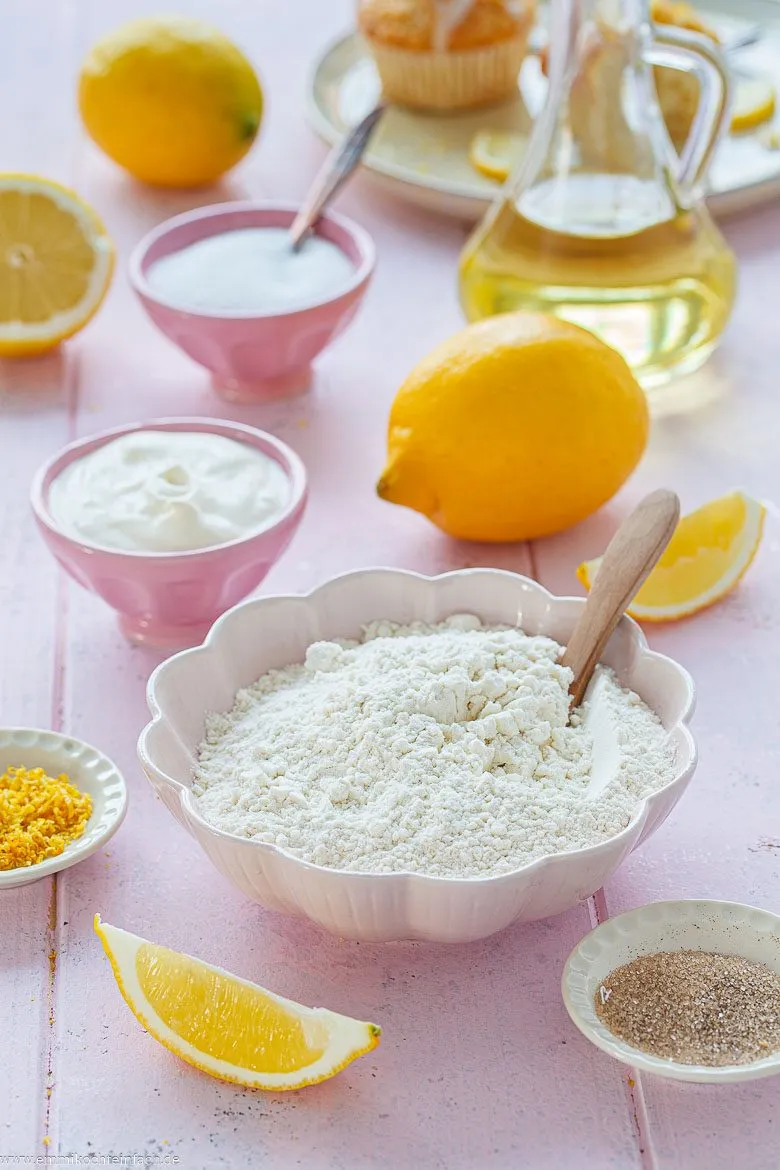 Zutaten f&uuml;r Zitronenmuffins