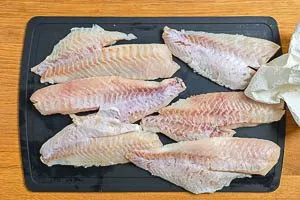 Fischfilets mit K&uuml;chenpapier trockentupfen