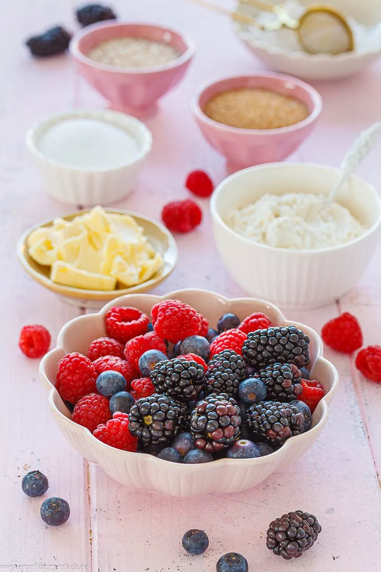 Zutaten f&uuml;r Beeren-Crumble
