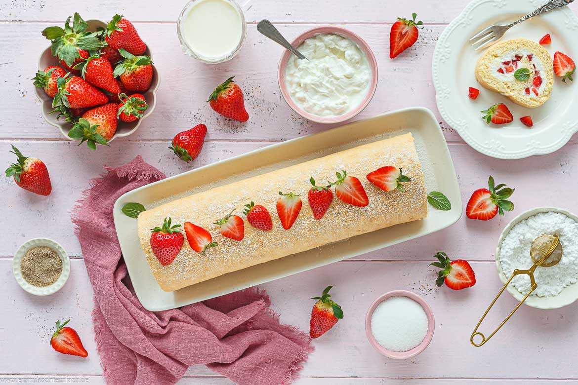 Rezept für Biskuitrolle