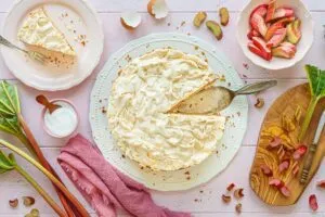 Rezept für Rhabarberkuchen mit Baiser