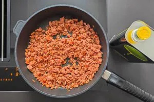 Sojahack in Oliven&ouml;l anbraten