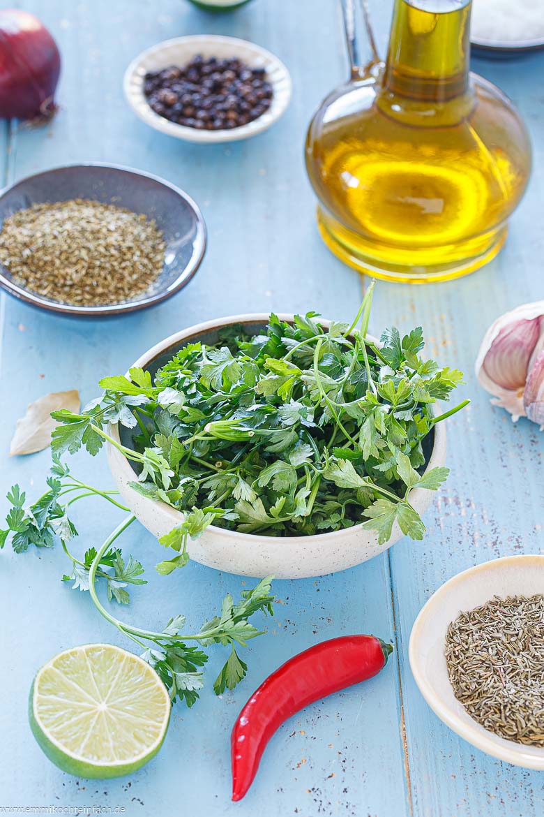 Chimichurri-Gew&uuml;rze und weitere Zutaten