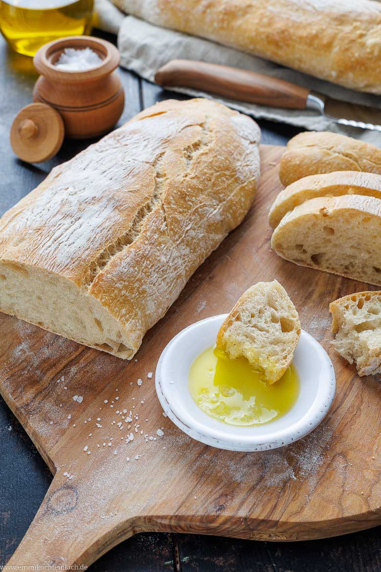 Ciabatta mit Butter, Dips, zu Suppen oder zum Fr&uuml;hst&uuml;ck