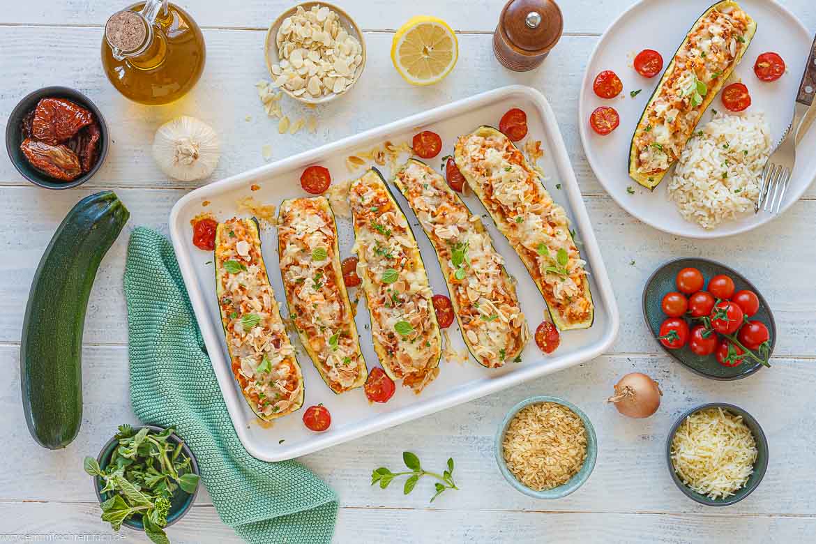 Gefüllte Zucchini – vegetarisches Rezept