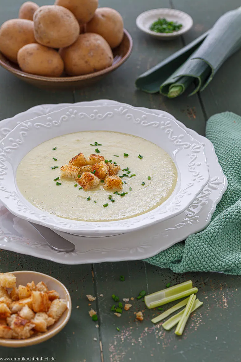 Franz&ouml;sische, kalte Kartoffel-Lauch-Suppe