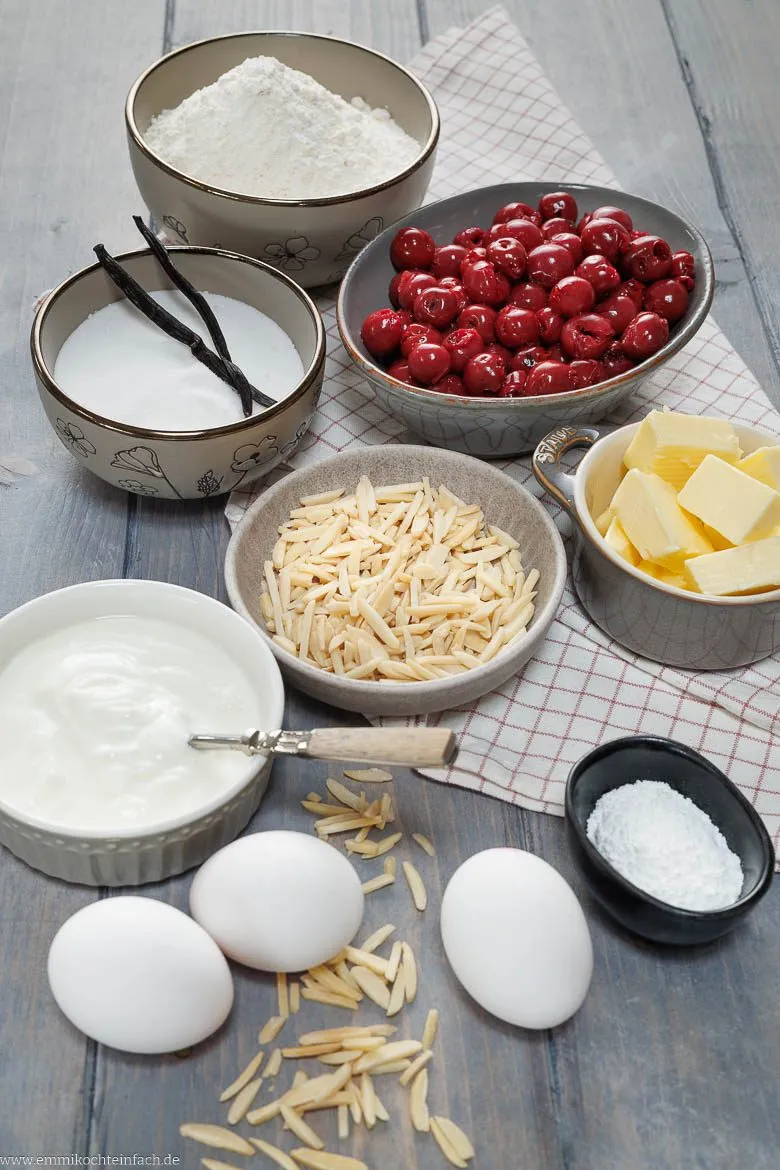 Kirschkuchen-Zutaten