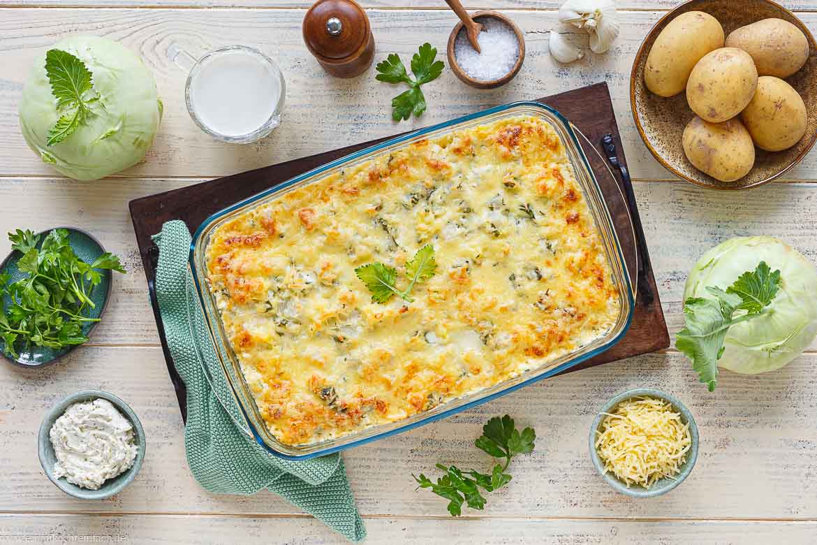 Rezept für Kohlrabi-Auflauf