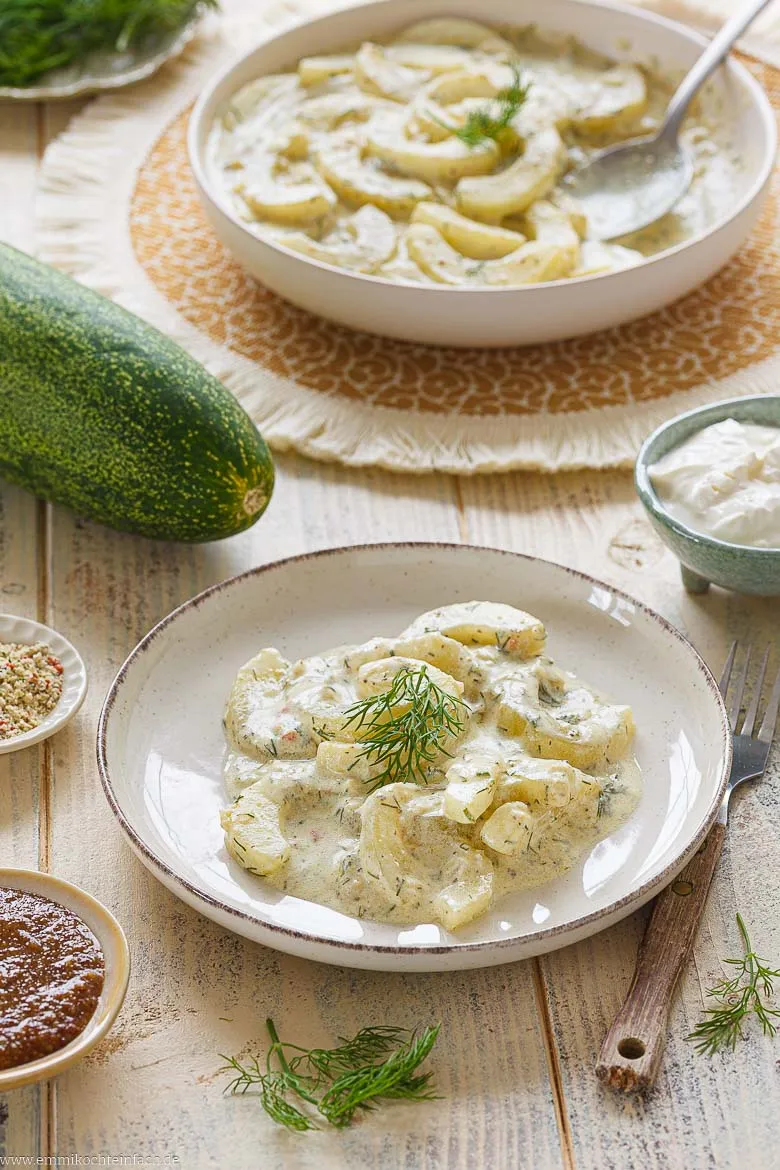 Einfaches Rezept für cremige Gurken aus der Pfanne