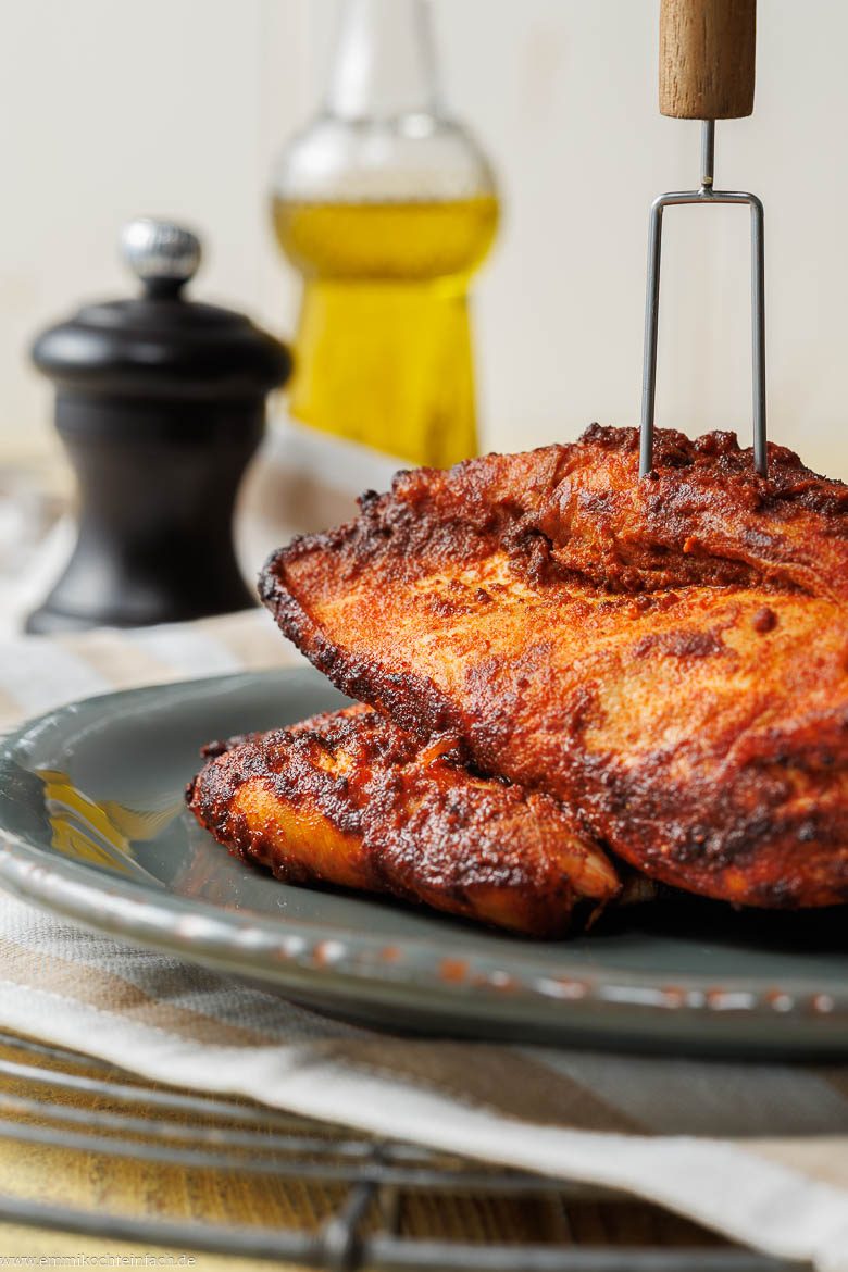 Hähnchenbrust aus der Heißluftfritteuse mit würziger Marinade