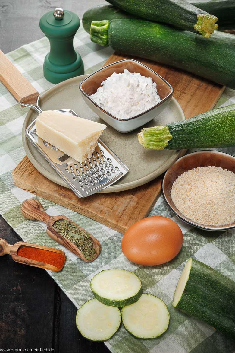 Zutaten f&uuml;r knusprige Zucchini aus dem Airfryer