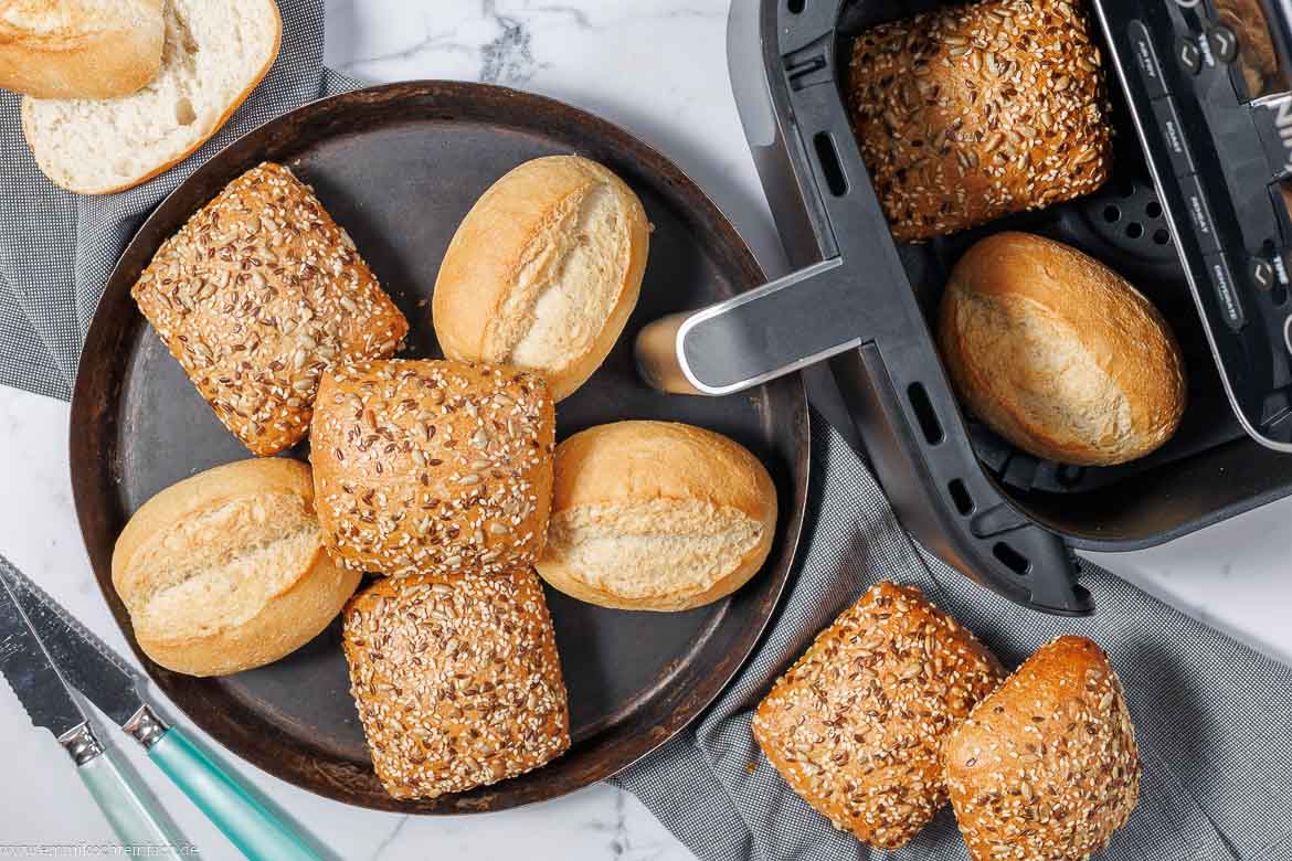 Brötchen im Airfryer aufbacken