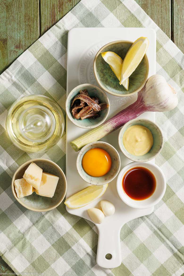 Zutaten für mein Caesar Dressing