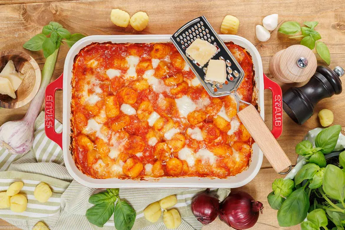 Rezept für vegetarischen Gnocchi-Auflauf
