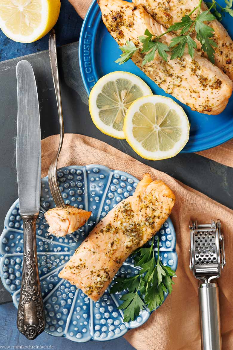 Marinierter Lachs, im Airfryer zubereitet