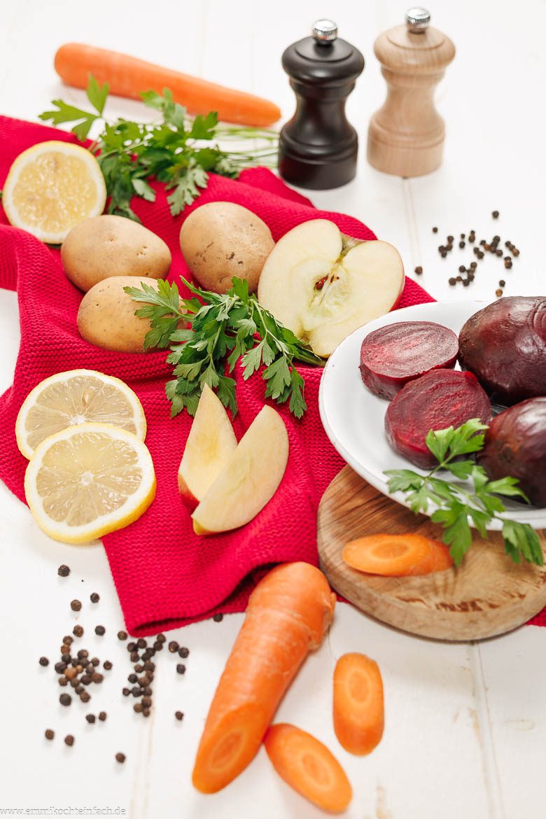 Zutaten f&uuml;r Rote-Bete-Suppe