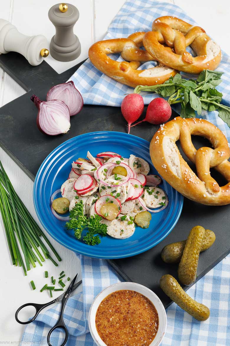 Weißwurstsalat mit Radieschen