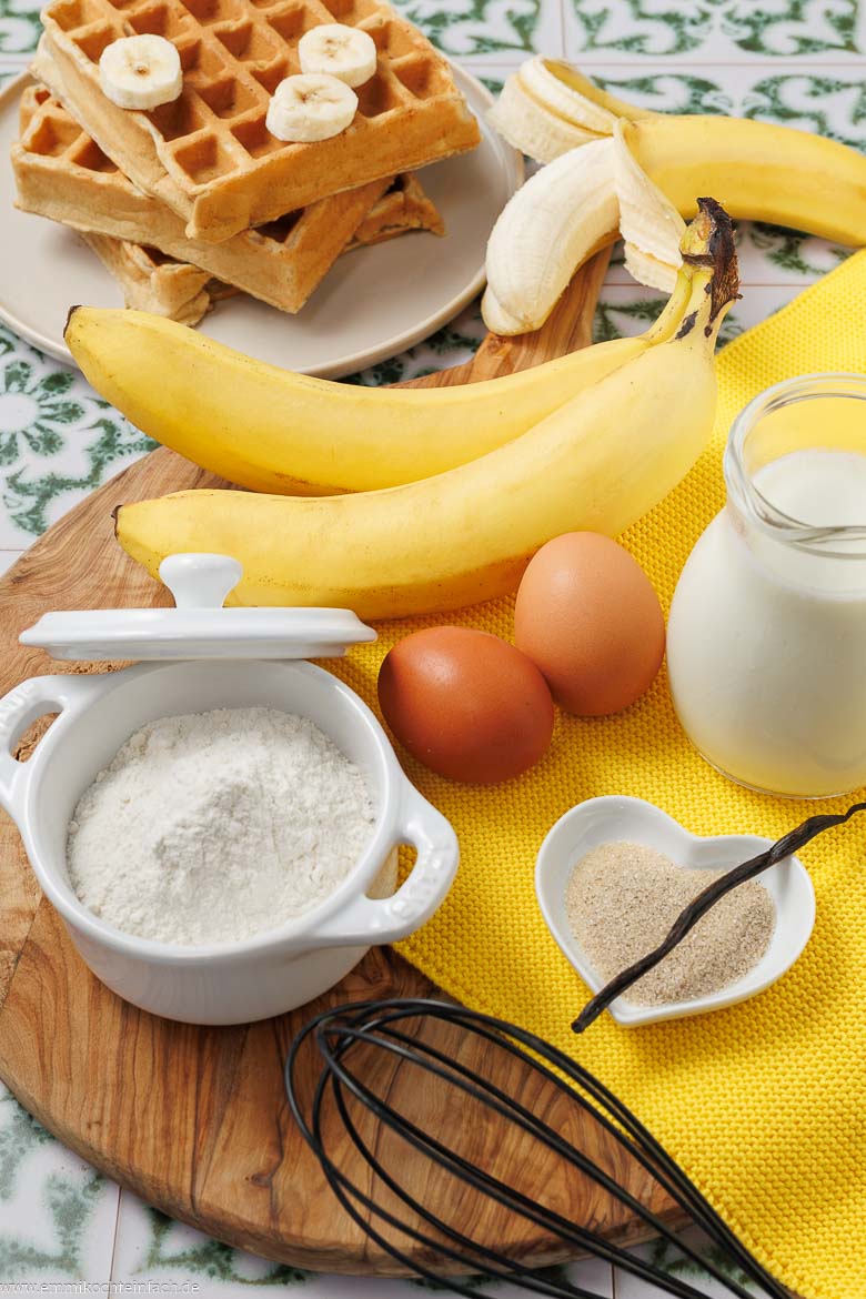 Zutaten für Bananenwaffeln