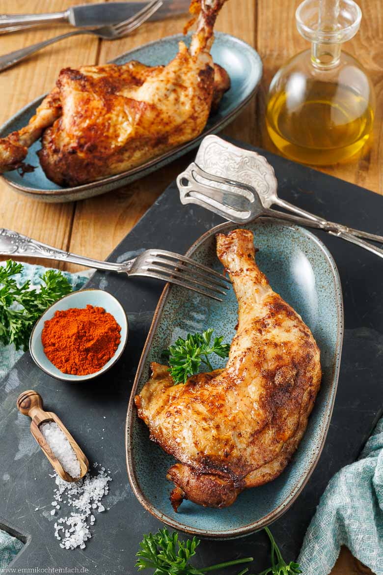 Gefrorene H&auml;hnchenschenkel im Airfryer