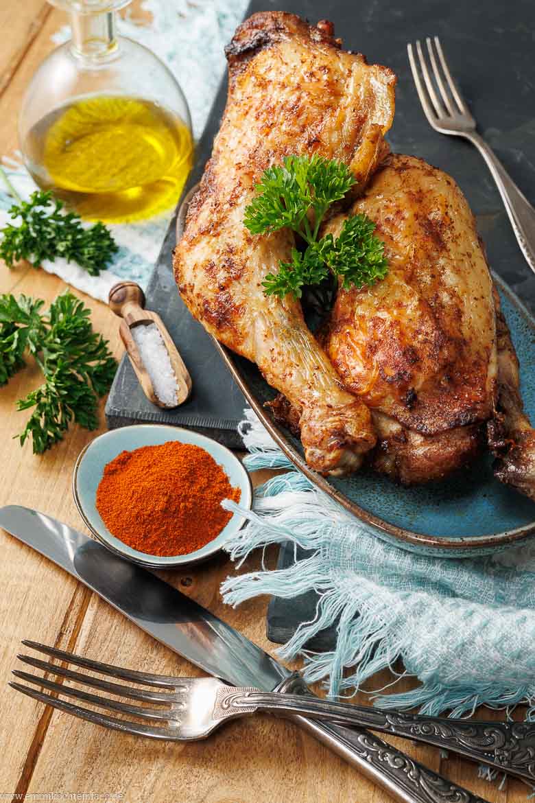 Zutaten f&uuml;r H&auml;hnchenschenkel aus dem Airfryer